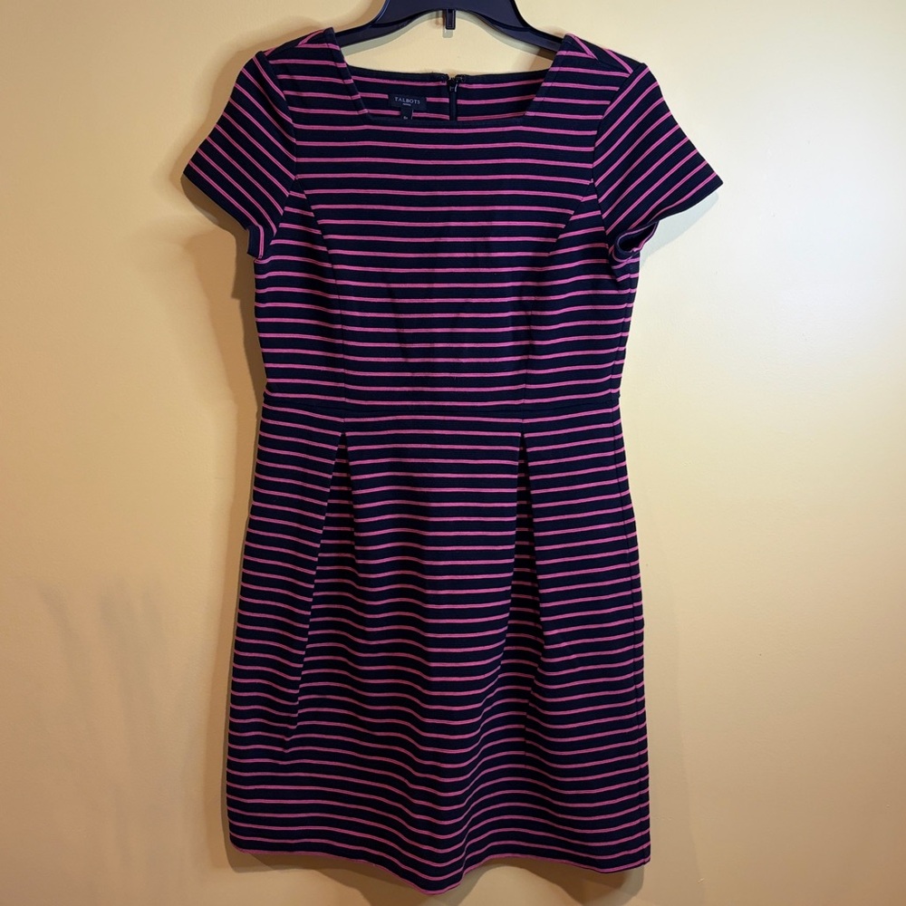 Talbots‎ Black and Pink Striped Women's Dress Size 6 Petites
